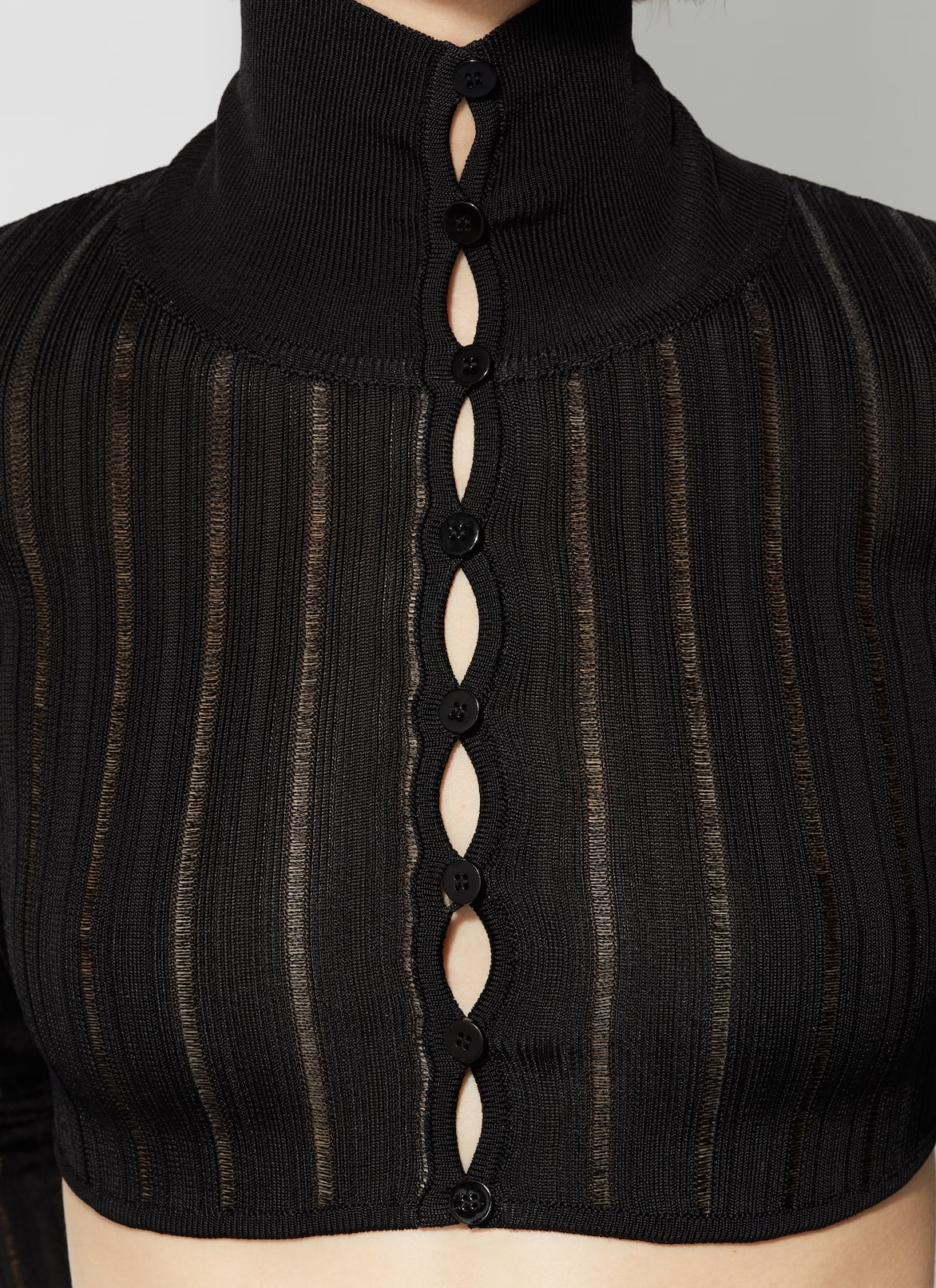 Shiny crinoline cardigan ALAÏA BLACK SHINY CRINOLINE CARDIGAN